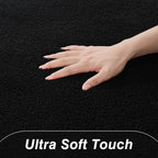 Large Area Rugs for Living Room Bedroom, 6 x 9 Ft Non-Slip Modern Area Rug, Soft Thickened Memory Foam Rug, Comfy Minimalist Indoor Carpet for Boys Girls Room Nursery Dorm Home Decor, Black