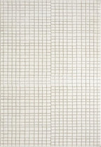 Abani Cream Grid Textured Area Rug - 8' x 10' - Chunky, Plush and Soft Washable Carpet - Perfect for Living Room & Bedroom - Plush Deco Collection