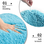Bathroom Rug 20x32 Non Slip Fluffy Teal Bath Mat for Bathroom Floor Washable Plush Luxury Bath Rug for Tub Soft Shaggy Absorbent Shower Sink Mat