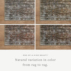 Loloi Amber Lewis Billie Collection, Tobacco & Rust 3'-6" x 5'-6" Area Rug – Antique & Distressed Accent Rugs for Living Room, Bedroom, Entryway & Hallway, No Shed High Traffic Area Home Decor Rug