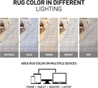 Rugshop Bohemian Stripe Lines Washable Non Slip Area Rug 3' x 5' Ivory