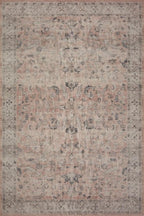 Loloi Hathaway Collection HTH-06 Blush/Multi 2'-0" x 5'-0", .25" Thick Accent Rug, Soft, Durable, Printed, Modern, Low Pile, Non-Shedding, Easy Clean, Living Room Rug