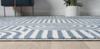 Annabel Modern Geometric Area Rug for Living Room, 8x10 Contemporary Arched Linear Large Gray Rug, High-Low Pile Stain Resistant Carpet for Bedroom, Dining Room or Kitchen (8' x 10', Gray)