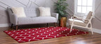 Rugs.com Lattice Frieze Collection Rug – 10' x 14' Red Medium Rug Perfect for Living Rooms, Large Dining Rooms, Open Floorplans