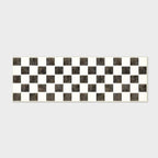 EVERGRACE Checkered Plaid Area Rug 2x6, Soft Fuzzy Faux Wool Rugs Washable Anti Slip Rugs Long Runner Rug Carpet for Entryway Bedroom Living Room Hallway Kitchen Dining Room and Laundry Room, Black
