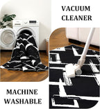 YIHOUSE Black Modern Geometric Area Rug 8x10, Black and White Rug with Abstract Diamond Patterns,Non-Shedding Washable Rugs for Bedroom, Home Office and Living Room