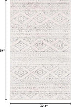 SAFAVIEH Tulum Collection Accent Rug - 2'7" x 4'5", Ivory & Grey, Moroccan Boho Tribal Design, Non-Shedding & Easy to Clean, Ideal for Front Door, Kitchen, Entryway, Accent Space (TUL272A)