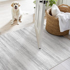 PADOOR Modern Abstract Runner Rug - 2x8 Washable Hallway Rugs, Ultra Soft Non-Slip Low Pile Floor Rugs for Hallway Entryway Kitchen Bedroom Bedside Laundry Room Grey