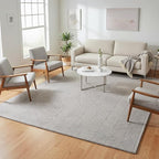 Modern Herringbone Chevron Collection Handcrafted Wool Area Rug - Durable, Zigzag Pattern, for High Traffic, Contemporary Design for Living Room, Bedroom, Dining Room Decor (Smoke Grey, 8' round)