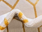 Marilyn Monroe Glam Collection Area Rug - Trellis (2' x 10' Runner, White Gold/ Gold)