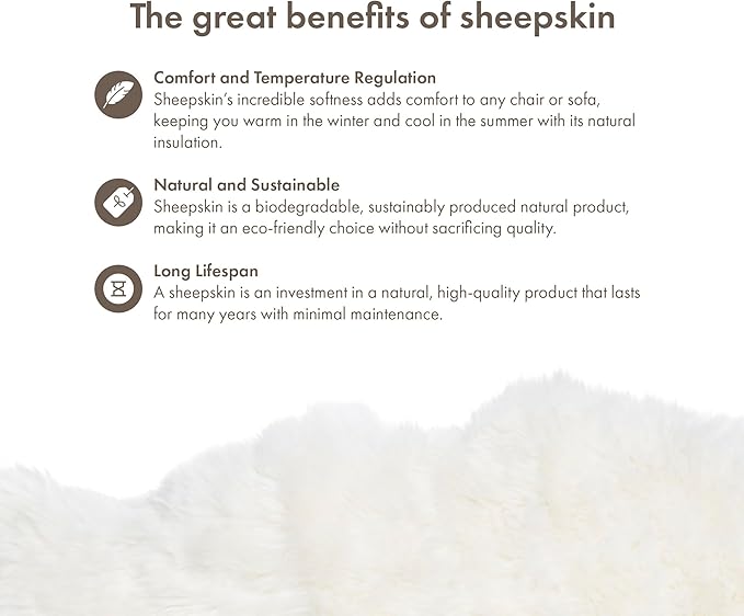 Sheepskin Long Hair 2x3 ft | Bedside Rugs for bedrooms, Sofa, Chair or The Dining Table | Each Sheepskin Rug is Unique and Created by Nature | Small Fluffy Rug in Color White