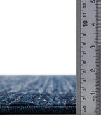 Rugs.com Angelica Collection Rug – 4 Ft Round Navy Blue Medium-Pile Rug Perfect for Kitchens, Dining Rooms