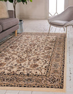 Unique Loom Sialk Hill Collection Area Rug - Washington (2' 2" x 3' 1" Rectangle Ivory/Black)
