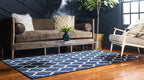 Rugs.com Lattice Collection Rug – 3' x 5' Dark Blue Medium Rug Perfect for Entryways, Kitchens, Breakfast Nooks, Accent Pieces