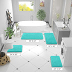 OLANLY Bathroom Rugs 59x20, Extra Soft Absorbent Chenille Bath Rugs, Rubber Backing Quick Dry, Machine Washable Bath Mats for Bathroom Floor, Tub and Shower, Home Decor Accessories, Teal