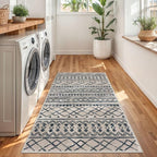 KUTA 3x5 Rugs for Entryway Boho Area Rug for Living Room, Moroccan Brown Black Washable Rugs Non Slip, Ultra Soft Print Distressed Geometric Low-Pile Entry Throw Carpet for Bedroom Nursery Dorm Decor
