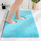 Teal Bathroom Rug 24x36 Non Slip Fluffy Bath Mat for Bathroom Floor Washable Plush Luxury Bath Rug for Tub Soft Shaggy Absorbent Shower Sink Mat
