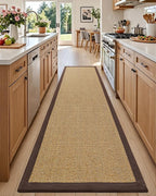DEXI Hallway Runner Rug 2x7 Jute, Woven Braided Sisal Runner Non Slip, Entryway Farmhouse Runner Carpet for Indoor Luandry Hall Backdoor Bedroom, Natural/Brown