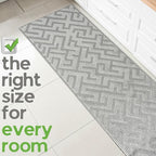 18ft Custom Runner Rug 27'' Wide | Pet Safe Grey Deco | Anti Slip Rubber Backed | Machine Washable | No Fray Edge | Ships Flat