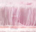 Andency Soft Area Rugs for Living Room Bedroom, 5x8 Fluffy Shaggy Bedside Rug, Non-Slip Large Shag Fuzzy Plush Carpets for Bedroom Kids Dorm Nursery Home Decor Aesthetic, Tie-Dyed White Pink