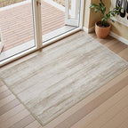 PADOOR Modern Abstract Entryway Rug - 2x3 Washable Rugs Non-Slip Door Mat, Ultra Soft Low Pile Floor Rugs Doormat for Entrance Front Door Indoor Brown