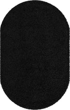 Unique Loom Solid Shag Collection Area Rug (5' 1" x 8' Oval, Jet Black)