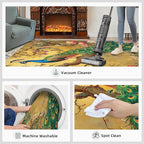 Peacock Peony Rugs for Bedroom - 2x3 Rug, Classic Peacock Peony Area Rugs for Living Room, Oriental Carpet, Floral Plant Washable Area Mat, Aesthetics Carpet - Peafowl Home Decor & Gifts