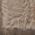 Latepis Runner Faux Fur Rug Camel Beige 2x6 Rugs Fluffy Furry Washable Sheepskin Rug Small Area Rugs for Living Room Sofa Bedroom Carpets Sheepskin