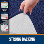 OLANLY Bathroom Rugs 24x16, Extra Soft Absorbent Chenille Bath Rugs, Rubber Backing Quick Dry, Machine Washable Bath Mats for Bathroom Floor, Tub and Shower, Home Decor Accessories, Twilight Sapphire