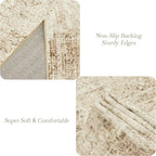 5x7 Area Rugs Brown Low Pile Indoor Washable Trendy Faded Style Floral Rugs for Bedroom Living Room Dining Room Foldable Non-Slip Thin Print Mat