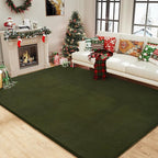 Amearea Large Modern Area Rugs for Bedroom Living Room, 5x8 Feet Olive Green Thickened Memory Foam Rug, Fluffy Indoor Washable Rugs Non Slip Minimalist Carpet for Boys Girls Dorm Nursery Room Decor