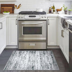 Modern Abstract Entryway Rug Indoor 2x3 Washable Rug Non-Slip Soft Small Area Rug Black Grey White Kitchen Mats Thin Print Faux Wool Floor Carpet Throw Rugs for Entrance Bedroom Home Decor