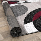 Rugshop Red Modern Geometric Indoor Large Area Rug, Overlapping Circle Pattern, Fade Resistant, Non-Shedding, for Living Room, Dining Room and Family Room, 7'10" x 10'2"