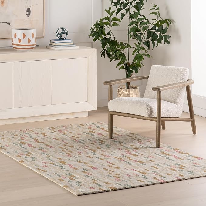 Dash & Albert Ashmore Multi Hand Micro Hooked Wool Rug, 2 X 3 Feet, Multicolored Geometric Pattern