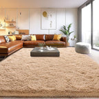 Area Rugs for Living Room, Soft Shaggy Carpets for Living Room, Fuzzy Rugs for Kids' Room, Perfect Decor for Modern Home Camel 9x12 Feet
