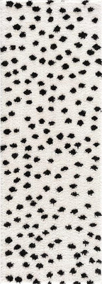 Hauteloom Cansu Hallway, Kitchen Runner Rug - Contemporary - Plush Pile - Black - 2'7" x 10'