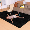 5x7 Black Rug for Living Room Bedroom, Fluffy Large Area Rug Soft Shag Non-Slip Carpet for Kids Boys and Girls Room Dorm Home Decor (5ft x 7ft)