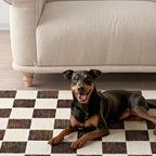 EVERGRACE Checkered Plaid Area Rug 5x7, Soft Fuzzy Faux Wool Rugs Washable Anti Slip Rugs Large Rug for Entryway Bedroom Living Room Hallway Kitchen Dining Room and Laundry Room, Dark Brown and White