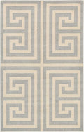 Unique Loom Athens Collection Classic Geometric Modern Border Design Area Rug (5' 0 x 8' 0 Rectangular, Gray/ Beige)