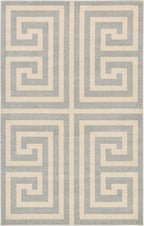 Unique Loom Athens Collection Classic Geometric Modern Border Design Area Rug (5' 0 x 8' 0 Rectangular, Gray/ Beige)