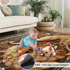 Peacock Rugs for Bedroom - 3x4 Rug, European Style Area Rugs for Living Room, Peacock Decor Carpet, Gold Peafowl Washable Area Mat, Luxury Carpet - Peafowl Home Decor & Gifts