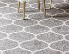 Rugs.com Lattice Frieze Collection Rug – 5' Square Light Gray Medium Rug Perfect for Living Rooms, Kitchens, Entryways
