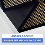 Artoid Mode Washable Non Skid Kitchen Rugs and Mats Doormat, Absorbent Door Mat Rugs for Kitchen Floor Front of Sink Hallway Black 17x60 Inch