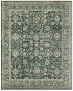 Washable 2x3 Entryway Rug, Boho Non-Slip Door Mat Vintage Distress Small Rugs for Kitchen Nursery Office Bedroom, 0.3" Neutral Oriental Throw Carpet with Cushioning Pad, Sage Green/Blue/Multi