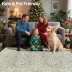 Washable 2x3 Entry Rug, Front Door Rugs Indoor, Vintage Floral Area Rugs for Kitchen, Non-Slip Bathroom Small Rugs, Perfect for Entryway Décor Door Mat (2x3 Beige Blue)