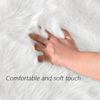 Latepis Off White 3x4 Area Rug Faux Sheepskin Fur Rug Washable Furry Rugs for Bedroom Fluffy Rugs for Living Room Dorm Cushion Luxury Home Decor Rectangle