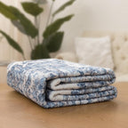 ReaLife Rugs Machine Washable Area Rug Runner - Living Room Bedroom Bathroom Kitchen Entryway Office - Padded Low Pile Stain Resistant Premium - Boho Farmhouse Vintage - Joy - Blue Ivory 2'6" x 8'