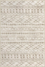 KUTA Boho 3x5 Rug for Entryway, Moroccan Washable Area Rug for Living Room, Non Slip Beige Navy Blue Ultra Soft Print Distressed Geometric Low-Pile Entry Throw Carpet for Bedroom Nursery Dorm Decor