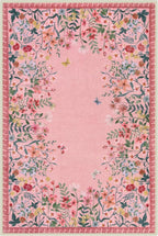 Lahome Boho Floral 2x3 Small Pink Rugs for Bedroom Washable Bathroom Rugs,Boho Floral Door Mat Indoor Entrance,Soft Non-Slip Indoor Carpet Throw Rug for Bedside Entryway Laundry(Pink,2x3)