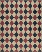 Lahome Checkered Rugs for Living Room, 8x10 Indoor Outdoor Rug Dining Room Office Carpet, Checkerboard Black and Red Washable Non Slip Floor Carpet for Patio Classroom Backyard